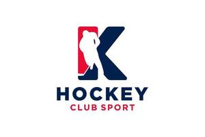 vecteur initiales lettre k avec le hockey Créatif géométrique moderne logo conception.