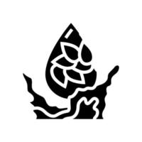 lin la graine pétrole liquide Jaune glyphe icône vecteur illustration