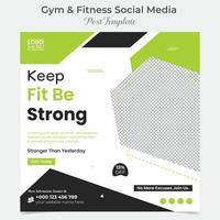 Gym faire des exercices carré prospectus Publier bannière et social médias Publier modèle conception vecteur