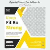 Gym et aptitude carré prospectus Publier bannière et social médias Publier modèle conception vecteur