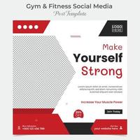 Gym et aptitude carré prospectus Publier bannière et social médias Publier modèle conception vecteur