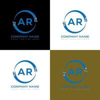 conception créative du logo de la lettre ar. ar conception unique. vecteur