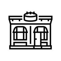 pâtisserie boutique ligne icône vecteur illustration