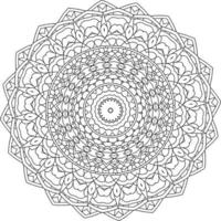 Facile griffonnage mandala avec floral et cœur motifs sur une blanc isolé Contexte. pour coloration livre pages. vecteur