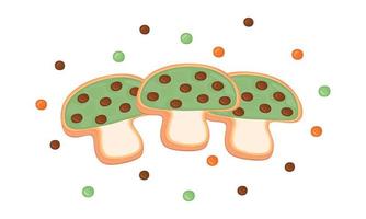 vert thé champignon biscuits biscuit gâteau illustration vecteur