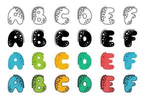 dinosaure alphabet dans dessin animé style vecteur