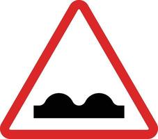 cahoteux route signe . inégal route signe . rouge Triangle avertissement signe avec bosse symbole, vecteur illustration.