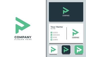 médias logo, initiale p logo conception avec affaires carte. professionnel logo adapté pour votre entreprise. vecteur