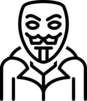 ligne icône pour anonyme vecteur