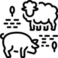 ligne icône pour bétail vecteur