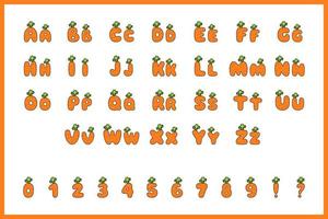 carotte alphabet dans dessin animé style vecteur