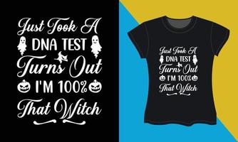 Halloween svg T-shirt conception, juste a pris une ADN tester vecteur