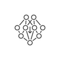 neural réseau vecteur concept minimal ligne icône ou symbole