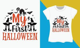 Halloween T-shirt svg Couper des dossiers conception, mon premier Halloween vecteur