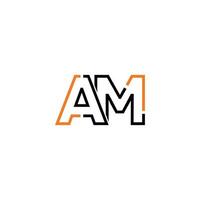 abstrait lettre un m logo conception avec ligne lien pour La technologie et numérique affaires entreprise. vecteur