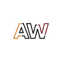 abstrait lettre aw logo conception avec ligne lien pour La technologie et numérique affaires entreprise. vecteur