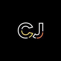abstrait lettre cj logo conception avec ligne lien pour La technologie et numérique affaires entreprise. vecteur