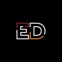 abstrait lettre ed logo conception avec ligne lien pour La technologie et numérique affaires entreprise. vecteur