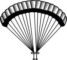 noir et blanc illustration de une parachute vecteur