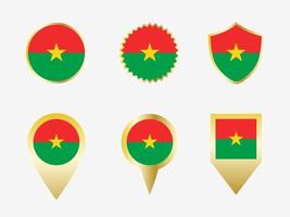 vecteur drapeau ensemble de burkina faso.