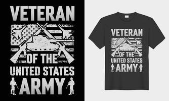 vétéran de le uni États armée typographie vecteur T-shirt conception