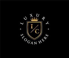 modèle initial de logo de luxe royal de lettre ic dans l'art vectoriel pour le restaurant, la royauté, la boutique, le café, l'hôtel, l'héraldique, les bijoux, la mode et d'autres illustrations vectorielles.