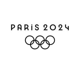 olympique Jeux Paris 2024 officiel symbole noir logo abstrait conception vecteur illustration