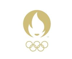 Paris 2024 officiel olympique Jeux logo marron symbole abstrait conception vecteur illustration