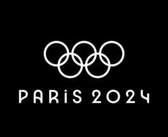 Paris 2024 olympique Jeux officiel symbole blanc logo abstrait conception vecteur illustration avec noir Contexte