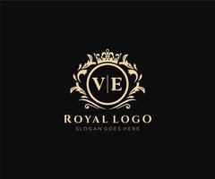 initiale ve lettre luxueux marque logo modèle, pour restaurant, royalties, boutique, café, hôtel, héraldique, bijoux, mode et autre vecteur illustration.