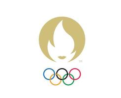 Paris 2024 officiel olympique Jeux logo symbole abstrait conception vecteur illustration
