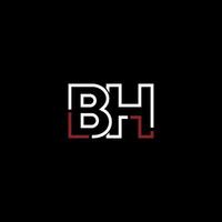 abstrait lettre bh logo conception avec ligne lien pour La technologie et numérique affaires entreprise. vecteur
