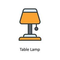 table lampe vecteur remplir contour Icônes. Facile Stock illustration Stock