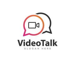 moderne vidéo bavarder conférence logo conception modèle vecteur