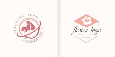 logo rose fleur vecteur icône illustration