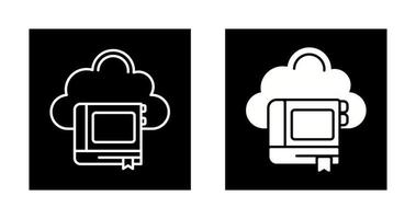 icône de vecteur de bibliothèque de nuage