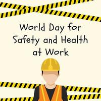 une affiche pour monde journée pour sécurité et santé à travail vecteur