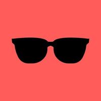 icône de lunettes de soleil noir sur fond rouge illustration vectorielle
