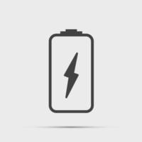 icône de chargeur de batterie noir sur fond blanc illustration vectorielle vecteur