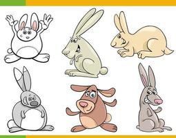 content dessin animé lapins animal personnages ensemble vecteur