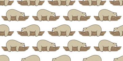 ours sans couture modèle vecteur polaire ours sommeil Journal griffonnage isolé fond d'écran Contexte