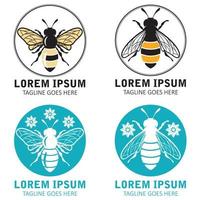 icône de conception d'illustrations de logo d'abeille vecteur