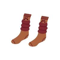 mignonne confortable pom pom chaussettes. vecteur clipart isolé