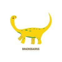 dinosaure brachiosaure. animal vecteur isolé main tiré