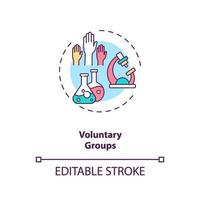 icône de concept de groupes volontaires vecteur