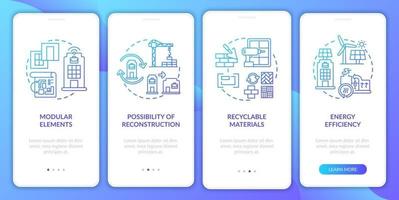 écran de la page de l'application mobile d'intégration de la construction de l'espace de travail futur avec des concepts vecteur