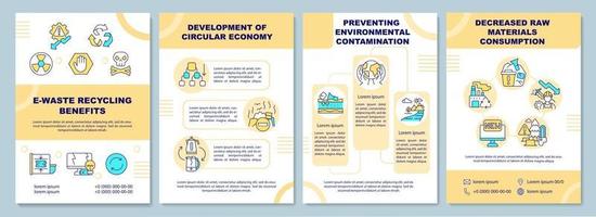 modèle de brochure sur les avantages du recyclage des déchets électroniques vecteur