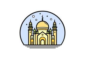 mosquée plat illustration gratuit, coloré mosquée contour vecteur, mosquée ligne art bâtiment, mosquée illustration, mosquée icône, mosquée logo vecteur