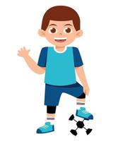 enfant en jouant Football illustration vecteur