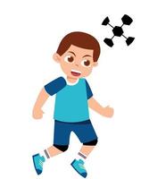 enfant en jouant Football illustration vecteur